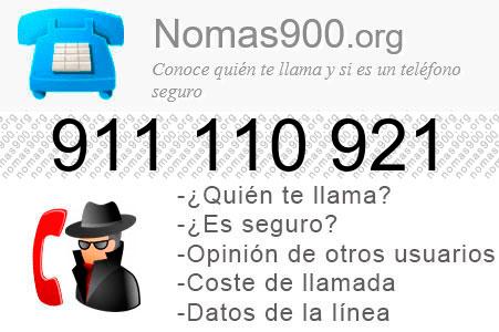 Teléfono 911110921