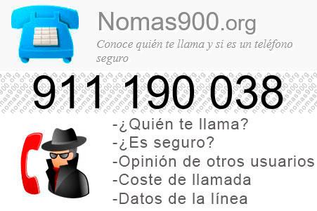 Teléfono 911190038