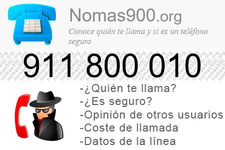 Teléfono 911800010