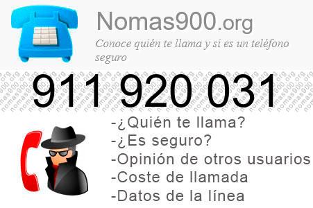 Teléfono 911920031