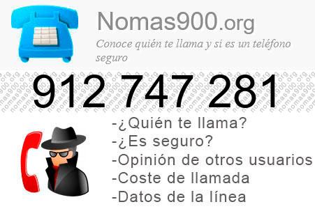 Teléfono 912747281