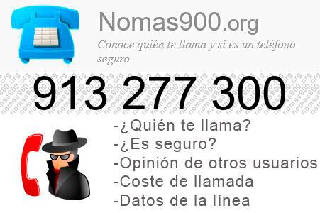 Teléfono 913277300