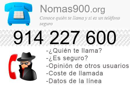 Teléfono 914227600