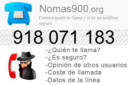 Teléfono 918071183