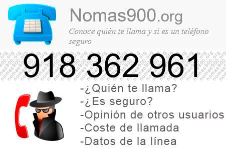 Teléfono 918362961