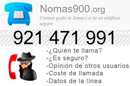 Teléfono 921471991