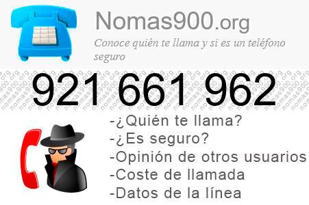 Teléfono 921661962