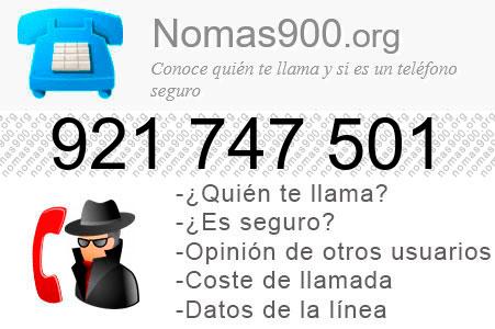 Teléfono 921747501