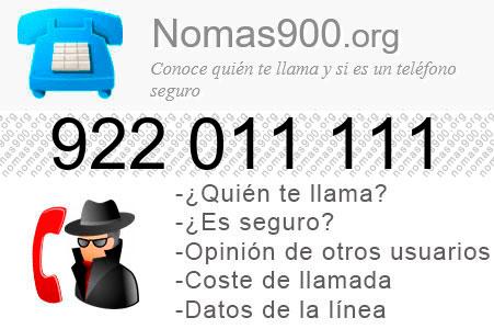 Teléfono 922011111