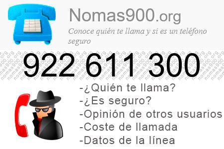 Teléfono 922611300