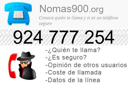 Teléfono 924777254