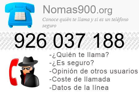 Teléfono 926037188