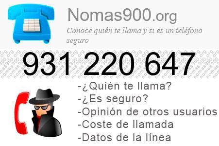 Teléfono 931220647