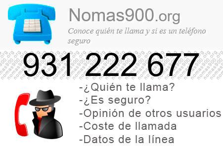Teléfono 931222677