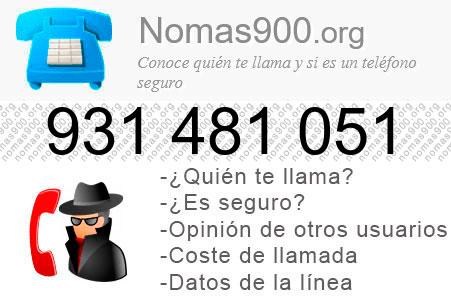 Teléfono 931481051