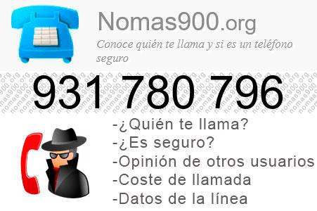 Teléfono 931780796
