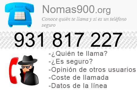 Teléfono 931817227