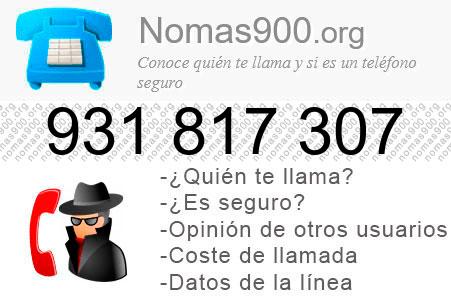 Teléfono 931817307