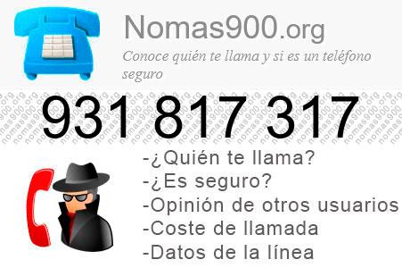 Teléfono 931817317