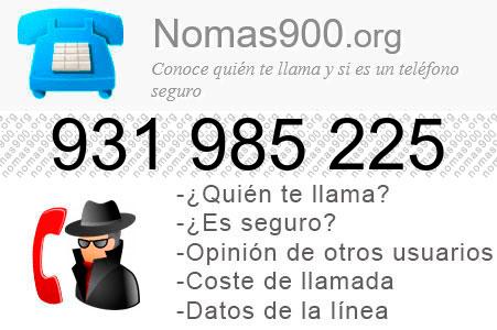 Teléfono 931985225