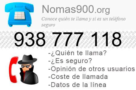 Teléfono 938777118