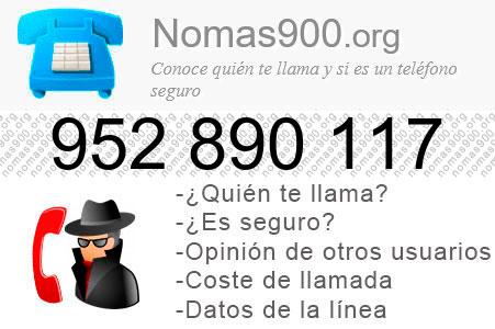 Teléfono 952890117