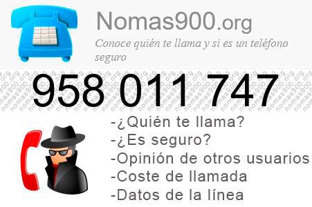 Teléfono 958011747