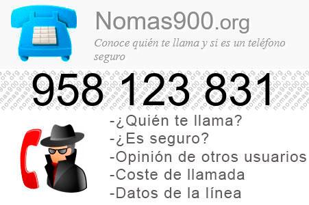 Teléfono 958123831