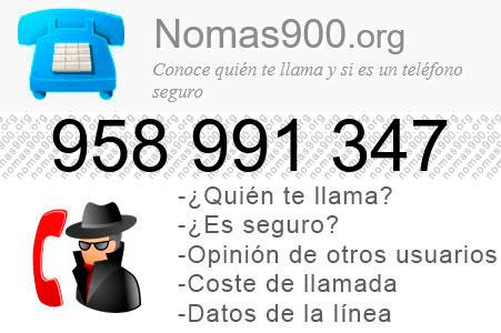 Teléfono 958991347