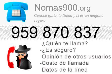 Teléfono 959870837