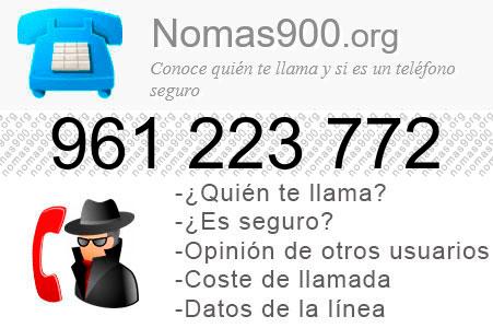 Teléfono 961223772