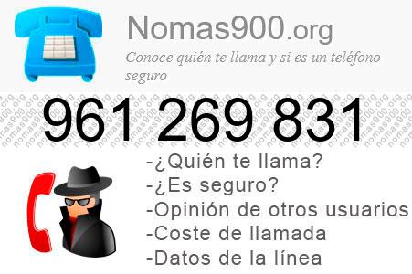 Teléfono 961269831