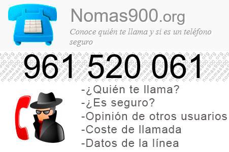 Teléfono 961520061