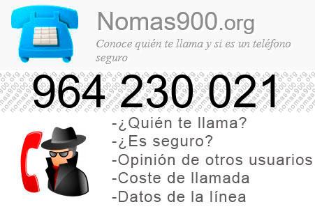 Teléfono 964230021