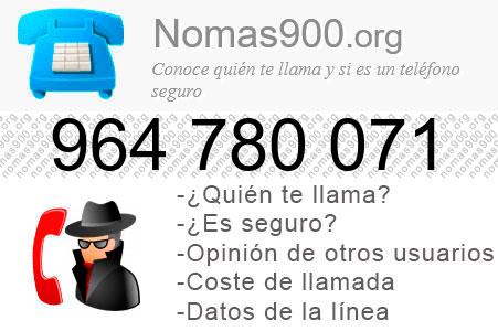 Teléfono 964780071