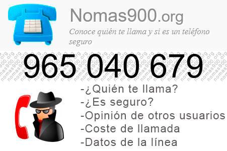 Teléfono 965040679