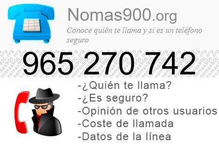 Teléfono 965270742