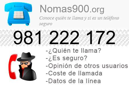 Teléfono 981222172