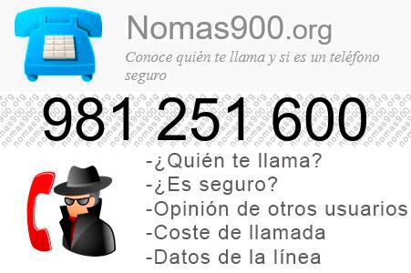 Teléfono 981251600