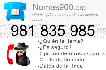 Teléfono 981835985