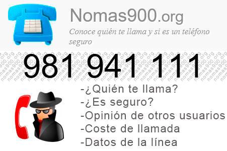 Teléfono 981941111