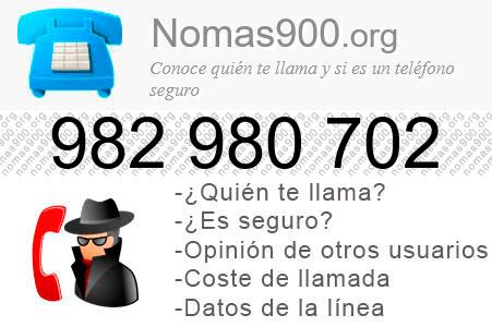 Teléfono 982980702