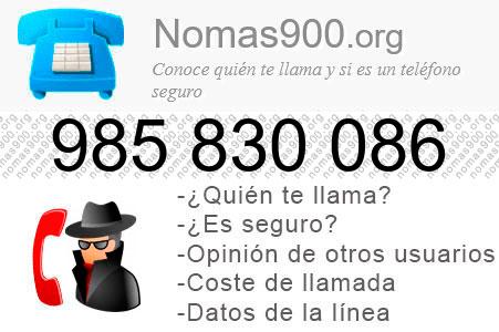 Teléfono 985830086