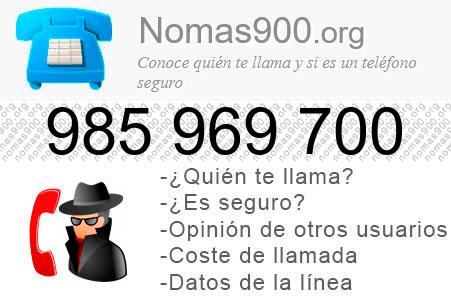 Teléfono 985969700