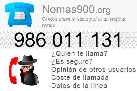Teléfono 986011131