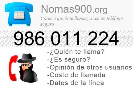 Teléfono 986011224