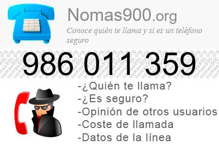 Teléfono 986011359