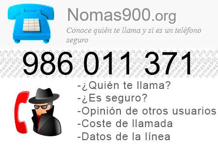 Teléfono 986011371