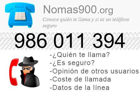 Teléfono 986011394