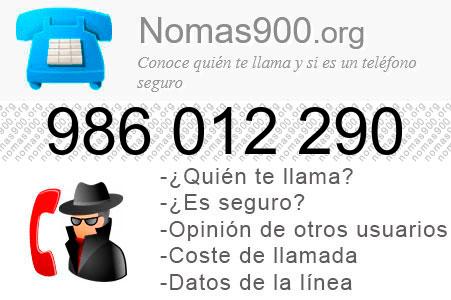 Teléfono 986012290